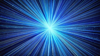 レーザー風サンバースト 水色 近未来の雰囲気 背景素材 16:9サイズ AI生成素材