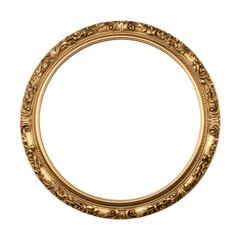Vintage circle frame photo round gold.