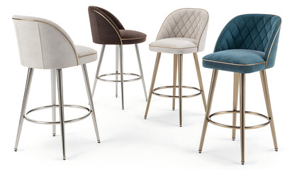 Fototapeta premium four chairs isolated on white