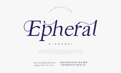 Obraz premium Epheral typography beauty fashion elegant minimalist serif italic fonts decorative wedding vintage retro logos. Minimal luxury font alphabet logo. Vector illustration
