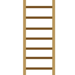 Illustration of a cartoon standing wooden ladder isolated on a white background.