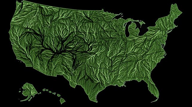 Hydrographic Map of the United States: A Detailed Visualization of River Systems
