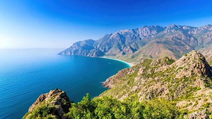 Obraz premium Mediterranean Coastal Panorama