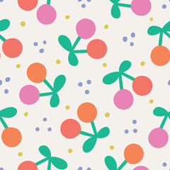 Cherry Seamless Pattern Cherry Background 