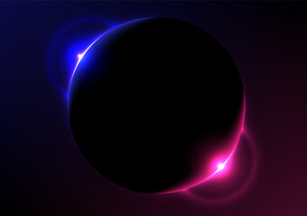 Abstract background with blue and pink planet