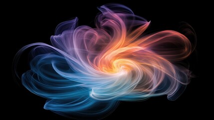 Naklejka premium A colorful swirl of light and color. The colors are blue, red, and yellow. The swirl is very large and takes up most of the image