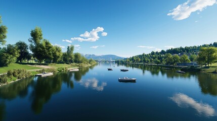 Naklejka premium Summer River Landscape