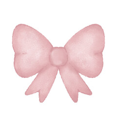 Cute Pink Ribbon In Crayon Style