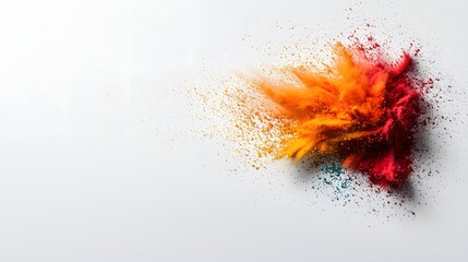 A Stunning Display of Color Explosion Against a Minimalist White Background Captivating All Viewers. Design Thinking Concept