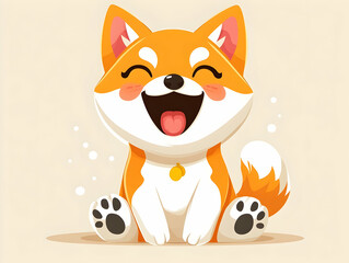 Happy Shiba Inu Illustration