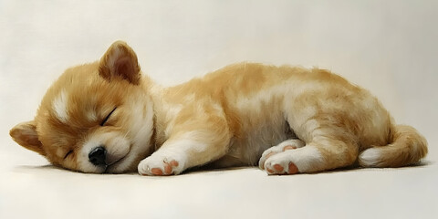 Sleeping Puppy Painting