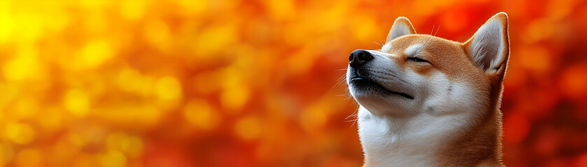 Shiba Inu Autumn Illustration