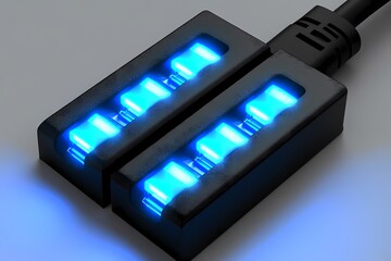 Naklejka premium Futuristic glowing blue technology interface