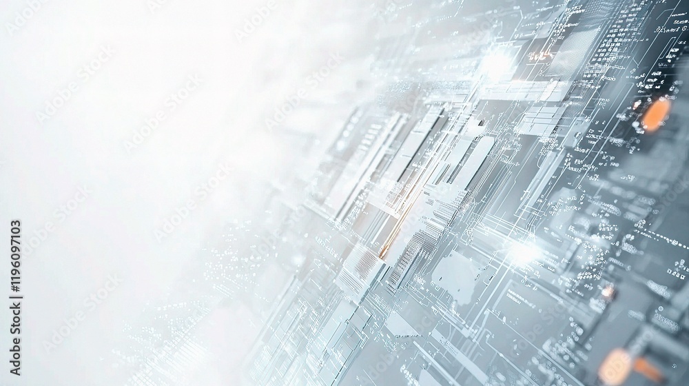 Poster abstract technology background with minimal architecture lines
