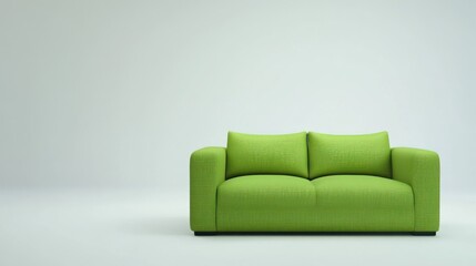 Naklejka premium Green Sofa on a White Background