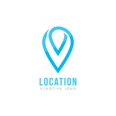 Creative Pin Map Concept Logo Design Template