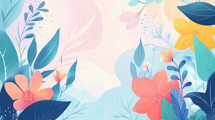 Elegant Floral Vector Background with Soft Patterns and Lines