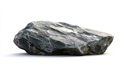A Large Grey Rock Isolated On White Background
