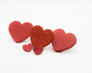 hearts on white background