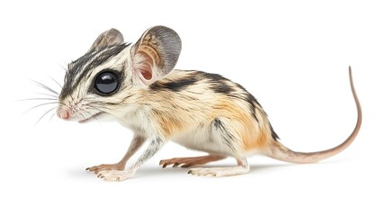 Adorable Desert Mouse: A Close-Up of a  Striped-Faced  Jerboa