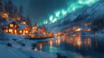 Captivating Arctic Beach Landscape with Snowy Horizons and Icy Waters