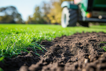 Aerator Improving Soil Structure in a Sports Turf for Healthier, Greener Grass