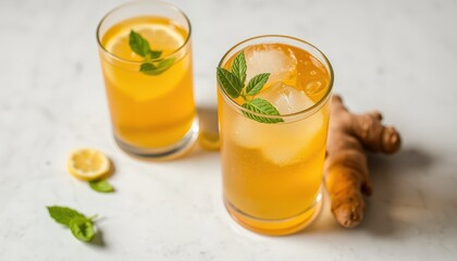 Fototapeta premium fresh lemonade with mint
