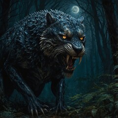 portrait of a black and white tiger