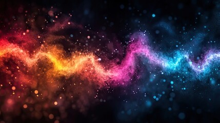 Visualization of colorful sound waves against a dark background