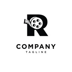 Letter R Film Roll Logo Icon Vector