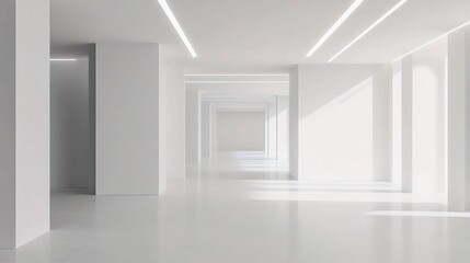 Obraz premium Modern Empty White Office Interior with Minimal Design Elements