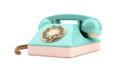 Telephone vintage communication isolated on transparent  background 