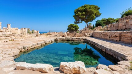 Obraz premium Ancient Ruins with Clear Pool