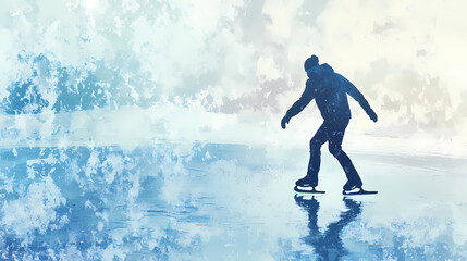 Ice skating fun winter sport activity graphic. Windspire. Illustration