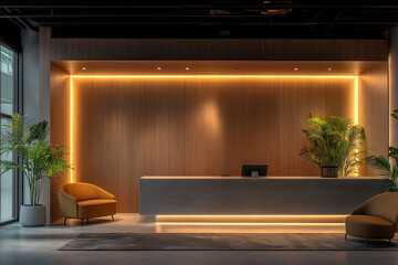 Pocket-Sized Reception with Slimline Furniture: A Stylish and Compact Space Solution