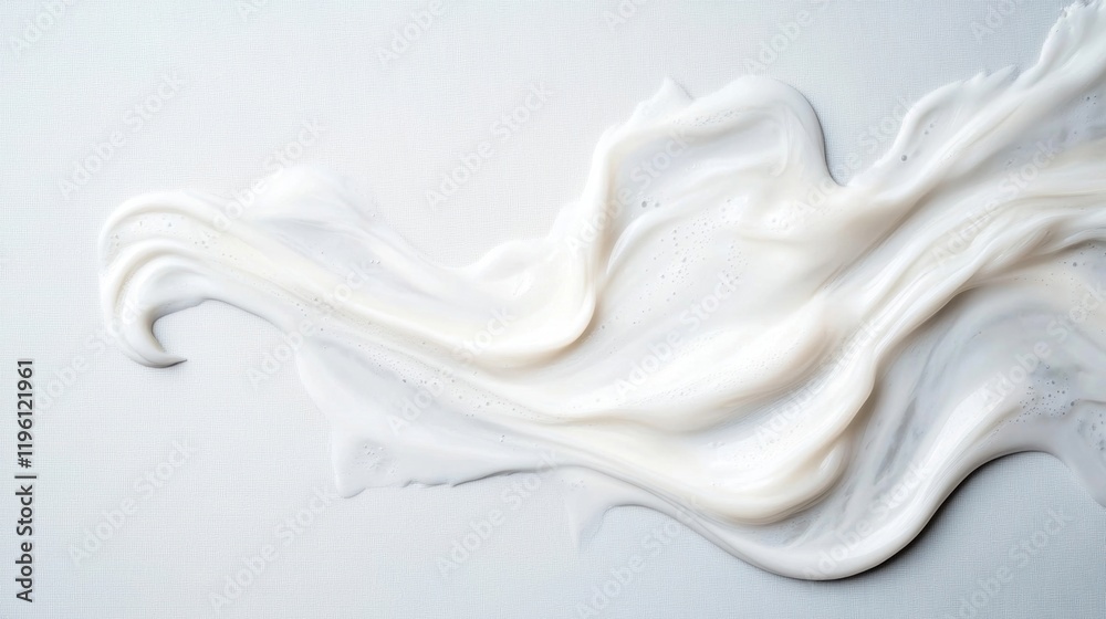 Poster fluid white waves blend together in a seamless abstract pattern, creating a serene and elegant backd