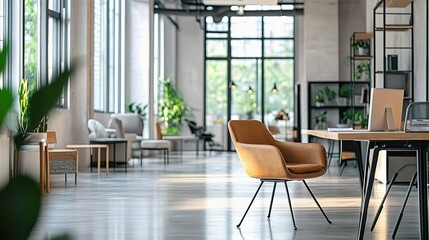 Obraz premium Modern Minimalistic Office Interior with Clean Lines and Natural Light