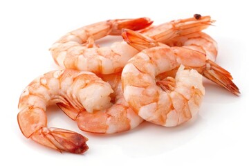 cooked shrimp on a white background