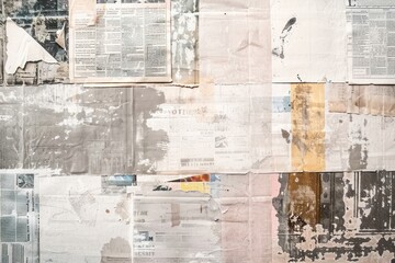 Stamp collectiong ephemera border backgrounds newspaper collage.
