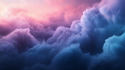 Naklejka premium Dreamy pink and blue cloudscape at sunset.