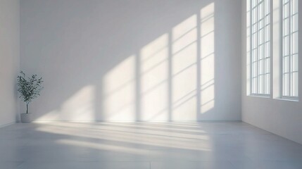 Fototapeta premium Modern Minimalistic Office Space with Natural Light and Shadows
