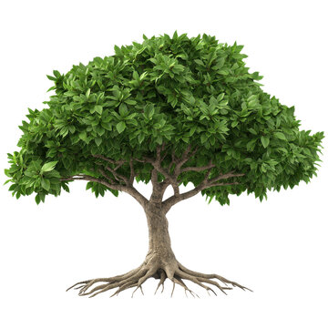 recommend clip art: Green tree with visible roots on a transparent background clipart