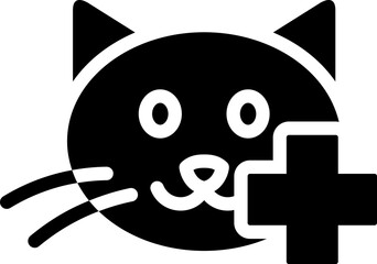 Cat Clinic Glyph Icon