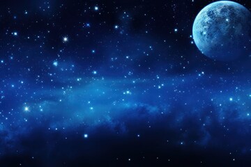 Big moon and stars in space backgrounds astronomy universe.