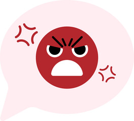 Angry Face Emoji in Speech Bubble