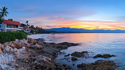 Tropical Sunset Beach Panorama
