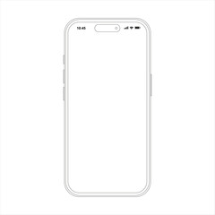 Mockup smart phone vector and blank screen isolated on white background