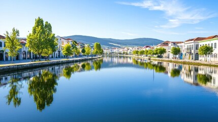 Fototapeta premium Tranquil River Town