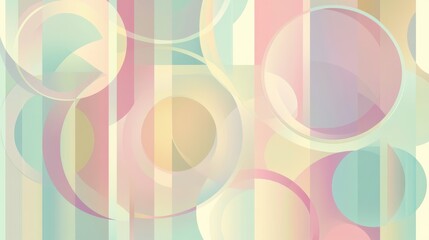 Design an abstract retro vector banner with a minimalist approach, focusing on bold, oversized circles and smooth curved lines. 
