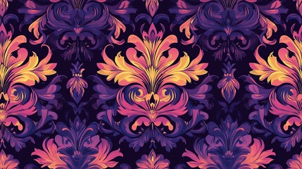 Fototapeta premium Elegant Baroque Style Seamless Vector Background with Ornate Design
